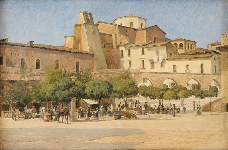 Edvard Petersen The square in Sulmona Germany oil painting art